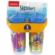 Playtex Playtime Insulated Spill Proof Spout Cups - 2 Pack - Dinosaur/Construction