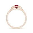 thumbnail image 2 of ANGARA Natural Nature Inspired Ruby Crossover Engagement Ring with Leaf Motifs in 14K Rose Gold for Women (Size-5mm) | July Birthstone, Anniversary, Jewelry Gift for Women | Natural Ruby Ring, 2 of 9