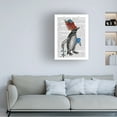 thumbnail image 3 of Fab Funky 'Penguin and Fish Hat Book Print' Canvas Art, 3 of 3