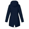 thumbnail image 4 of yardsong Womens Long Rain Jacket with Hood Waterproof Rain Coats Plus Size Lightweight Raincoat Outdoor Travel Hiking Windbreaker Navy,XXXL, 4 of 6