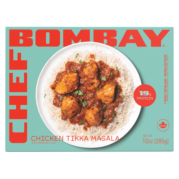 Chicken Tikka Masala with Basmati Rice. 10 oz Frozen Packaged Meal. Ready to Eat.