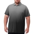 thumbnail image 2 of BRANROY Men's Big and Tall Shirts - Ombre Gradient Print UPF 50+ Short Sleeve Polo Style Casual Work Golf Shirts for Men Breathable Soft Mens Polo Shirts Short Sleeve,Gray,6XL, 2 of 8