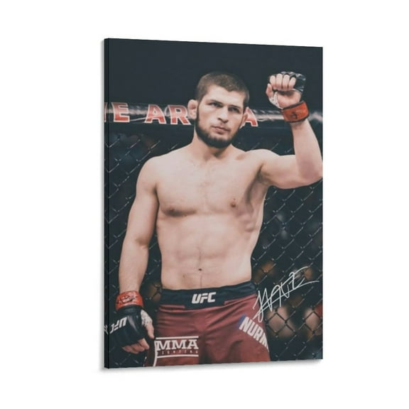 Khabib Nurmagomedov Poster Boxer Canvaaer Bedroom Decor (2) Gifts Canvas Painting Poster Wall Art Decorative Picture Prints Modern Decor 12x18inch(30x45cm)