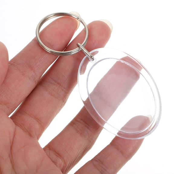 LOLIPPYY 24-Pack White Acrylic Photo Frame Keychains with Split Keyrings for Hanging Keys and Small Accessories