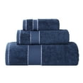 thumbnail image 3 of Superior Niles Egypt Produced Giza Cotton 3 Piece Towel Set, Navy Blue, 3 of 14