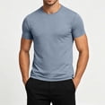 thumbnail image 2 of Men's Shirts, Plus Size for Men T Shirts Short Sleeve Crew Neck Casual Shirts Loose Lightweight Stretchy Shirts Summer Gym Clothes Blue L, 2 of 9