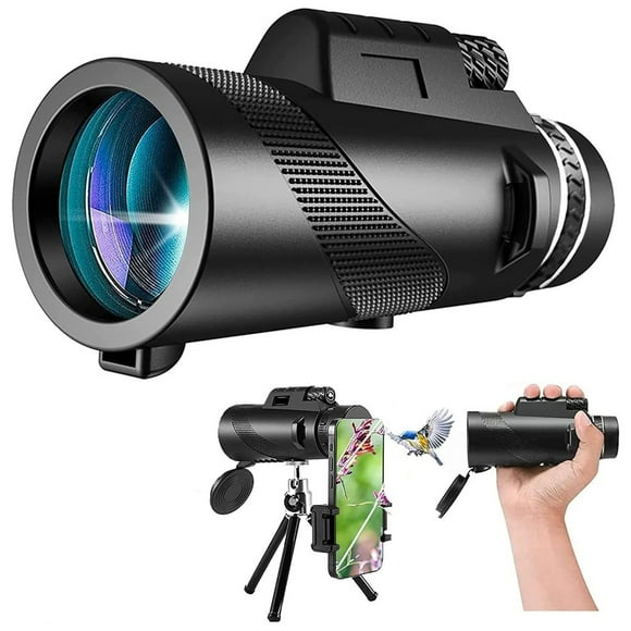 Oliegs Heated Blanket 80 High Power Monocular Telescope For Outdoors Mobile Phone Photography Bird Watching Black With Universal Clamp & Tripod Chocolate