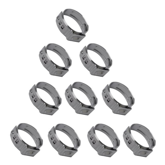 10 Pcs en Acier Inoxydable Simple Pince de Tuyau d'Oreille O Clips 10 x 20.3-23,5 Mm