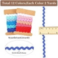 thumbnail image 6 of 24 Yards 2 Styles Rick Rack Trim Ribbon 1/4 inch(7.5mm) Wave Sewing Bending Fringe Trim Woven Fabric Lace for DIY Sewing Crafts Clothes Dress Embellishment Gift Wrapping Party DIY, 6 of 9
