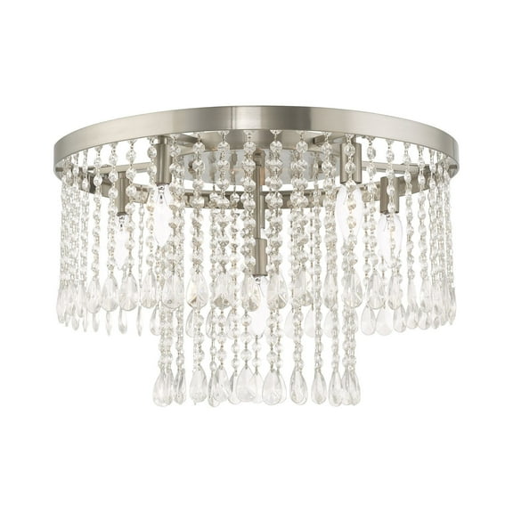 Livex Lighting - Elizabeth - 6 Light Flush Mount in Glam Style - 22 Inches wide