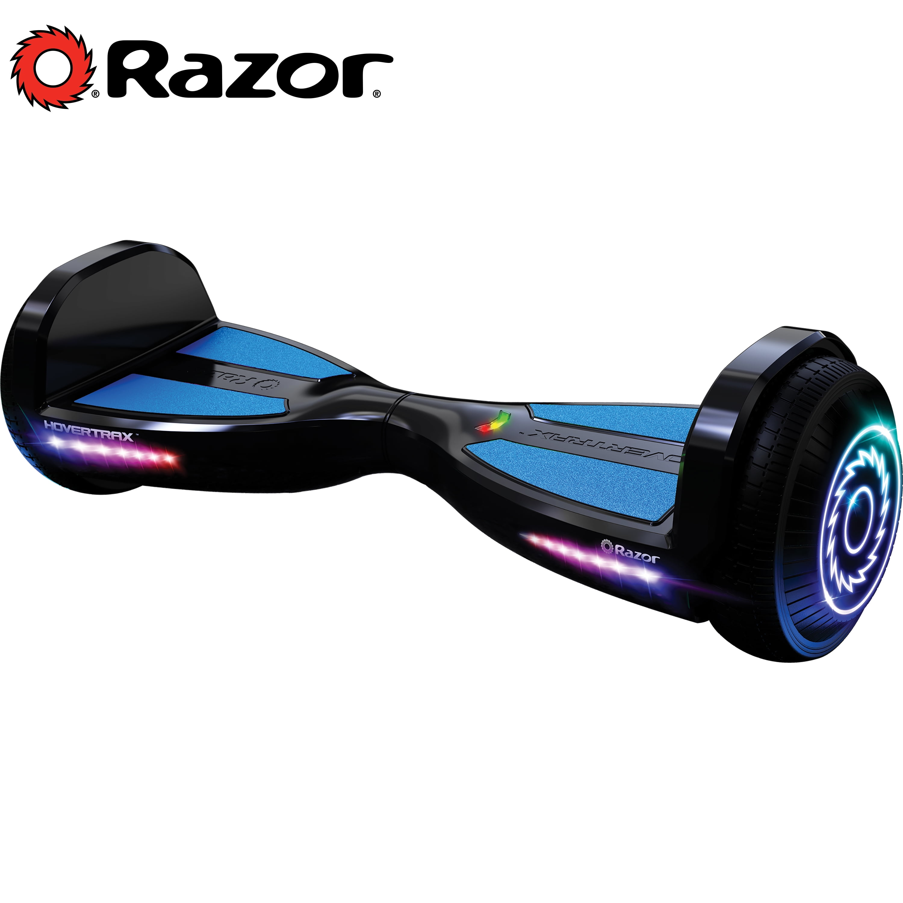 Ballade Prædike Polering Razor Black Label Hovertrax Hoverboard for Kids Ages 8 and up - Black,  Customizable Color Grip Tape & LED Lights, Up to 9 mph and 6-mile Range,  25.2V Lithium-Ion Battery, UL2272 Certified -