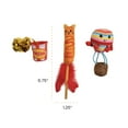 thumbnail image 7 of Catstages Pawrty Cat Toys, 3-Pack Catnip Plush Toys with Crinkle, Feathers & Flinger, Multicolored, 7 of 7