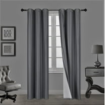 1 PAIR SSS CHARCOAL BLACKOUT ENERGY EFFICIENT THERMAL PANEL WINDOW GROMMET DRAPE LIGHT FILTERING SIZE 35" WIDE X 95" LENGTH EACH PANEL