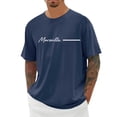 thumbnail image 2 of Marseille Letter Graphic Tees for Men Summer Short Sleeve Crewneck Casual France City Travel T Shirts Streetwear, 2 of 5