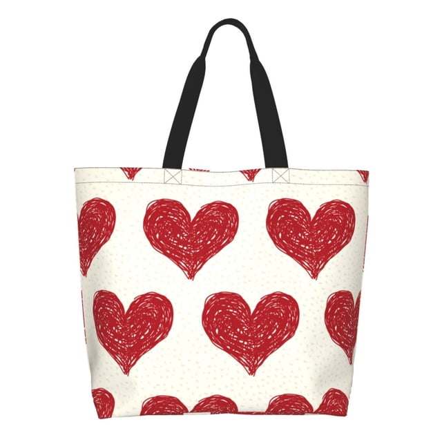 Balery Love Bolsa Tote Estilo Estético con Cremalleras, Bolsa de Hombro, Bolsa de Compras Grande y Plegable