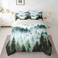 thumbnail image 3 of Manfei Wetsern Farmhouse Adult Twin Bedding Sets 7-Piece, Green Landsacpe Bedding Comforter Set, Rustic Nature Scenery Reversible Sheet Sets, Lightweight Room Decor, 3 of 8