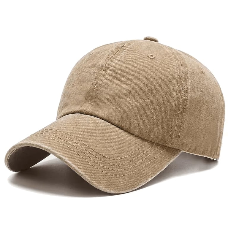 Women\'s Light Khaki Vintage Washed Unstructured Baseball Cotton Adjustable Cap FURTALK Unisex Vintage Unstructured Baseball Cap Washed  main image 4