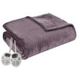 thumbnail image 1 of OLLIIX Serta Plush Heated Electric Blanket, Twin, Purple, 1 of 10