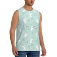 thumbnail image 2 of Xecao Playing Rabbit Print Men's Tank Top: Sleek Sleeveless Tee for Casual Sports and Beach Occasions-Medium, 2 of 7
