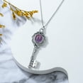 thumbnail image 3 of Key Neckalce for Women 925 Sterling Silver Amethyst Key Pendant Jewelry Birthday Gift, 3 of 7