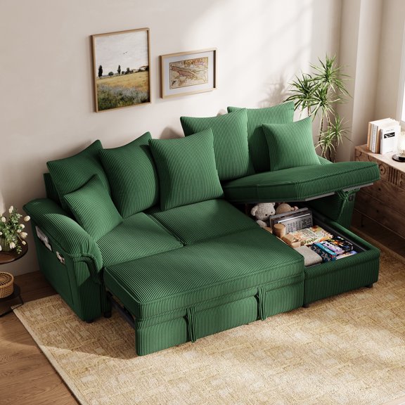 LINSY HOME Oversized Modular Sectional Sofa, RUBIK III 6 Seat Storage Couches and Sofas with Versatile Consoles, Dark Gray