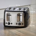 thumbnail image 4 of BLACK+DECKER 4-Slice Toaster, Extra Wide Slots, 7 Shade Settings, 1400 Watts, Frozen and Bagel Buttons, Toast Shade Selector, Extra Lift, 4 of 8