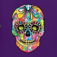 thumbnail image 5 of Wild Bobby Dean Russo Colorful Sugar Skull Streetwear Unisex Crewneck Graphic Sweatshirt, Purple, Small, 5 of 5