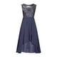 thumbnail image 4 of ICHUANYI Clearance Women Sexy Solid Sleeveless Round Neck Lace Chiffon Mesh Waist Party Dresses(Purple, XL) ICHUANYI WER2023080902171, 4 of 5