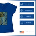thumbnail image 6 of Camo American Flag Women's V-Neck T-shirt USA Military Proud Army Veteran RED Friday 4th of July Camouflage Patriot Tee, 6 of 7