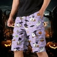 thumbnail image 2 of GrmtClth Halloween print shorts for men Funny Jack O Lantern Fun Graphic Daily Summer Shorts Loose Zipper Pocket Short Trousers Outdoor Fun Holiday Clothing Purple XL, 2 of 5