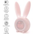 thumbnail image 1 of Children's light alarm clock Cute Rabbit Wake Up Children's alarm clock Creative bedside lamp, snooze function, time-controlled night light, children's day gift for children, girls (pink), 1 of 7