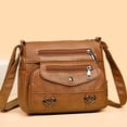 thumbnail image 4 of Bolso Mujer Retro Hombro PU Cuero Bandolera Mujer Diario ) Marrón, 4 of 8