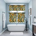 thumbnail image 4 of Summer Sunflower Bird Kitchen Curtains Valances and Tiers Set of 3 Modern Flower Plant Tier Curtains and Valance with Rod Pocket for Small Windows, 27.5"x36", 4 of 9