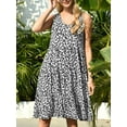 thumbnail image 3 of Mengpipi Women's Summer Casual Sleeveless V-Neck Swing Tank Dress Casual Flowy Tiered Beach Dress, Leopard-White-M(US 8-10), 3 of 8