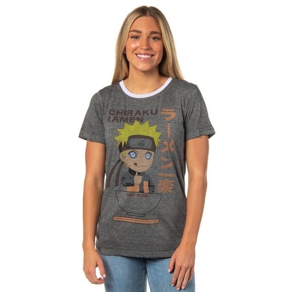 Naruto Shippuden Women's Ramen Is The Best Pleasure Ringer Burnout Graphic Print T-Shirt