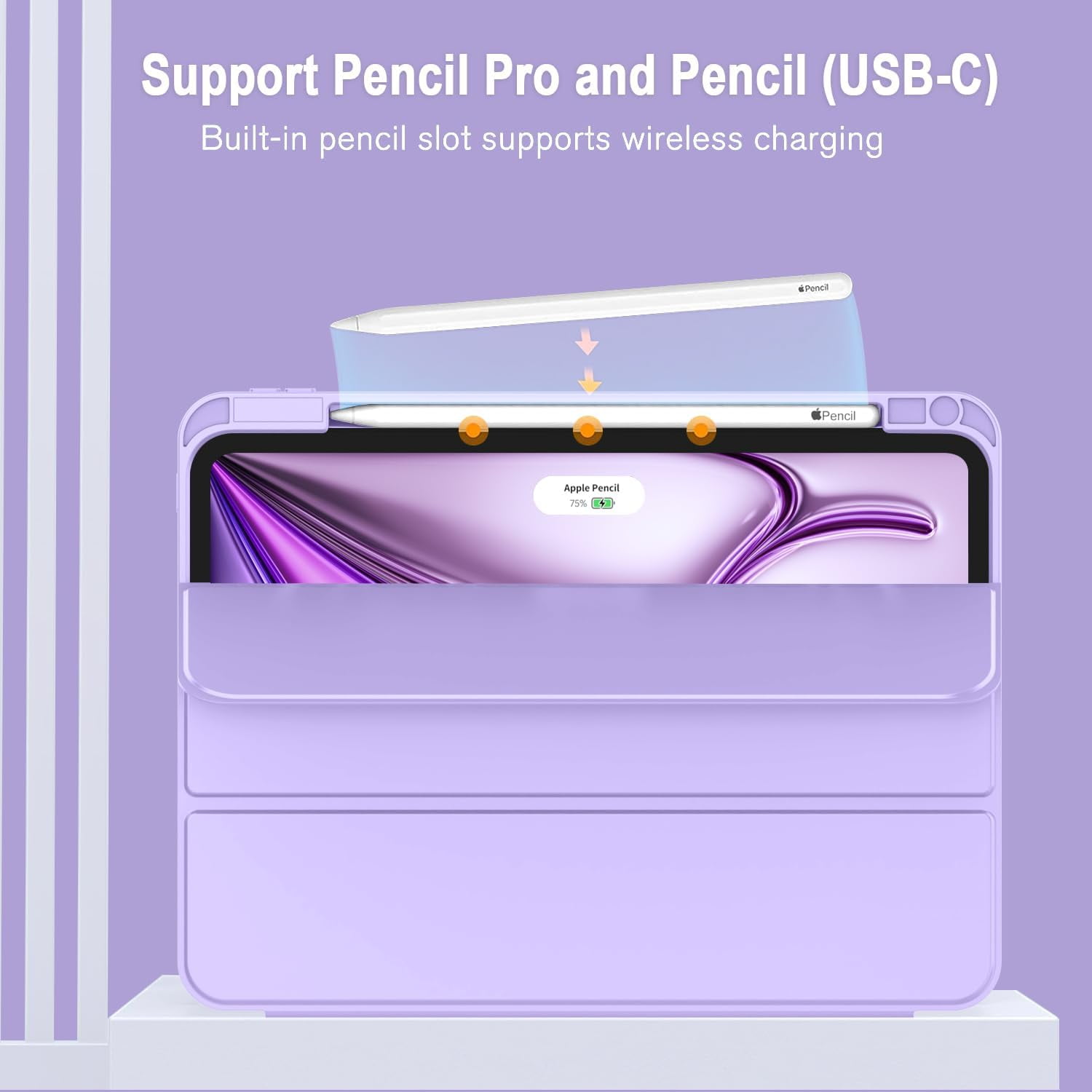 New iPad Air 13 Inch Case M2 2024 with Pencil Holder, Smart iPad