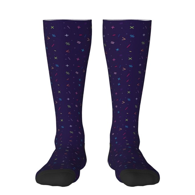 Balery Mathematical Symbols Calcetines novedosos Calcetines deportivos Calcetines hasta la rodilla Calcetines de algodón Calcetines originales y geniales