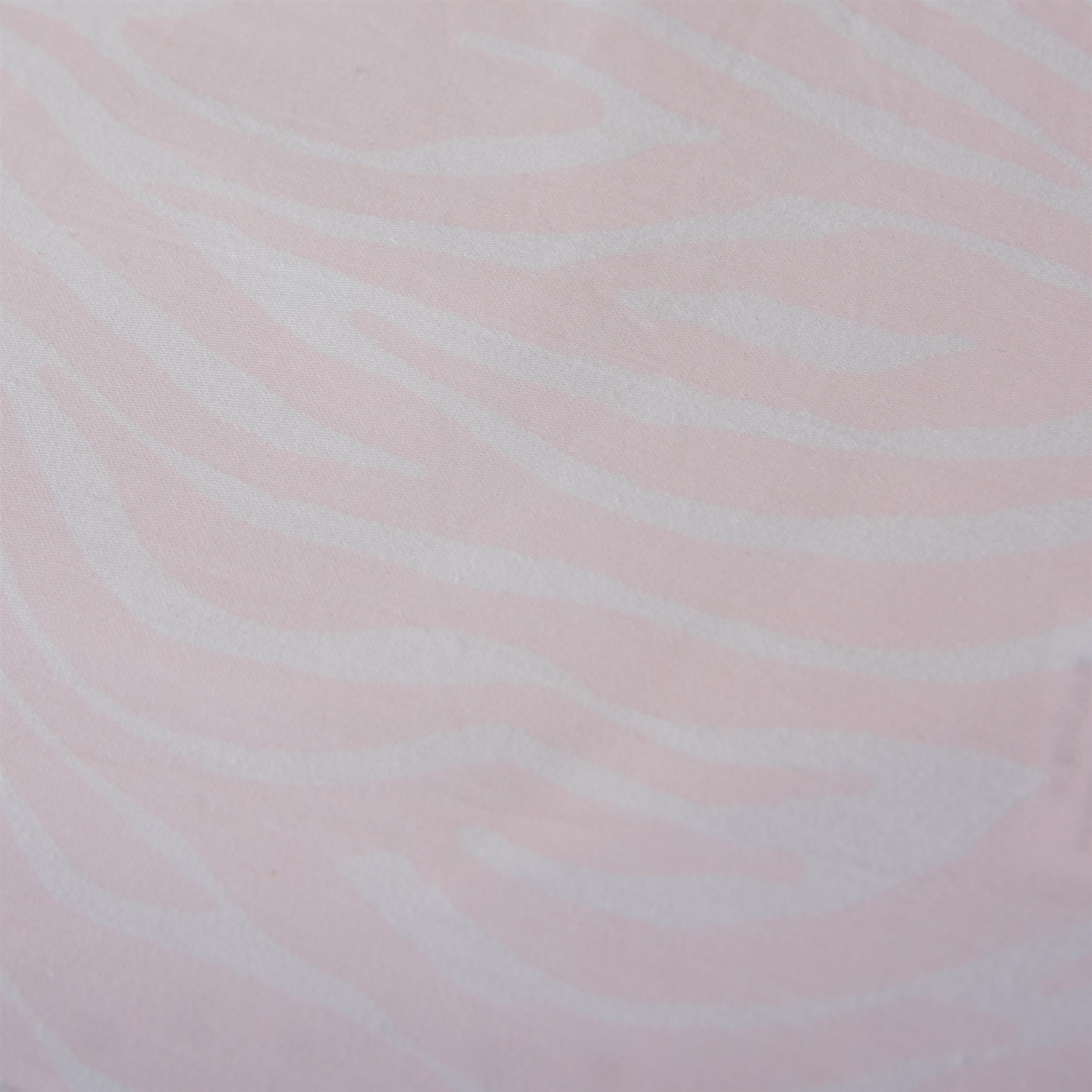 Rizzy Home 28" X 52" White/Blush Zebra Print Cotton Cribsheet