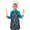 Robot and Gears, variant on Robot and Bolts Blue Pattern Teens Aprons, Adjustable Neck Strap, Toddler & Teens Aprons for Cooking & Baking, 19x23.6 Inches