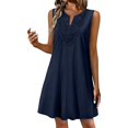 thumbnail image 4 of Women's 2026 Summer Dress Casual Fashion V Neck Embroidered Sleeveless Top Boho Dress by Yigetop Navy 3XL, 4 of 8