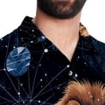 thumbnail image 5 of Leo Constellation Men's Short Sleeve Shirts, Casual Hawaiian Print Button Down Summer Beach Top Unisex, 5 of 6