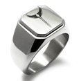 thumbnail image 1 of Stainless Steel Rise of the Valkyrie Engraved Square Flat Top Biker Style Polished Ring, 1 of 1