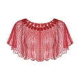 thumbnail image 2 of Chal de Mujer, Capa de Chal de Lentejuelas, Vestidos de Bufanda de Chal Informal Ropa de Moda Chal de Novia de Lentejuelas Capa de Noche para Fiesta D Rojo Salvador Mantón de las mujeres, 2 of 8
