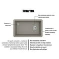 thumbnail image 3 of Karran Usa Qu-670 Undermount Quartz/Granite 32" Single Bowl Kitchen Sink - Concrete, 3 of 5