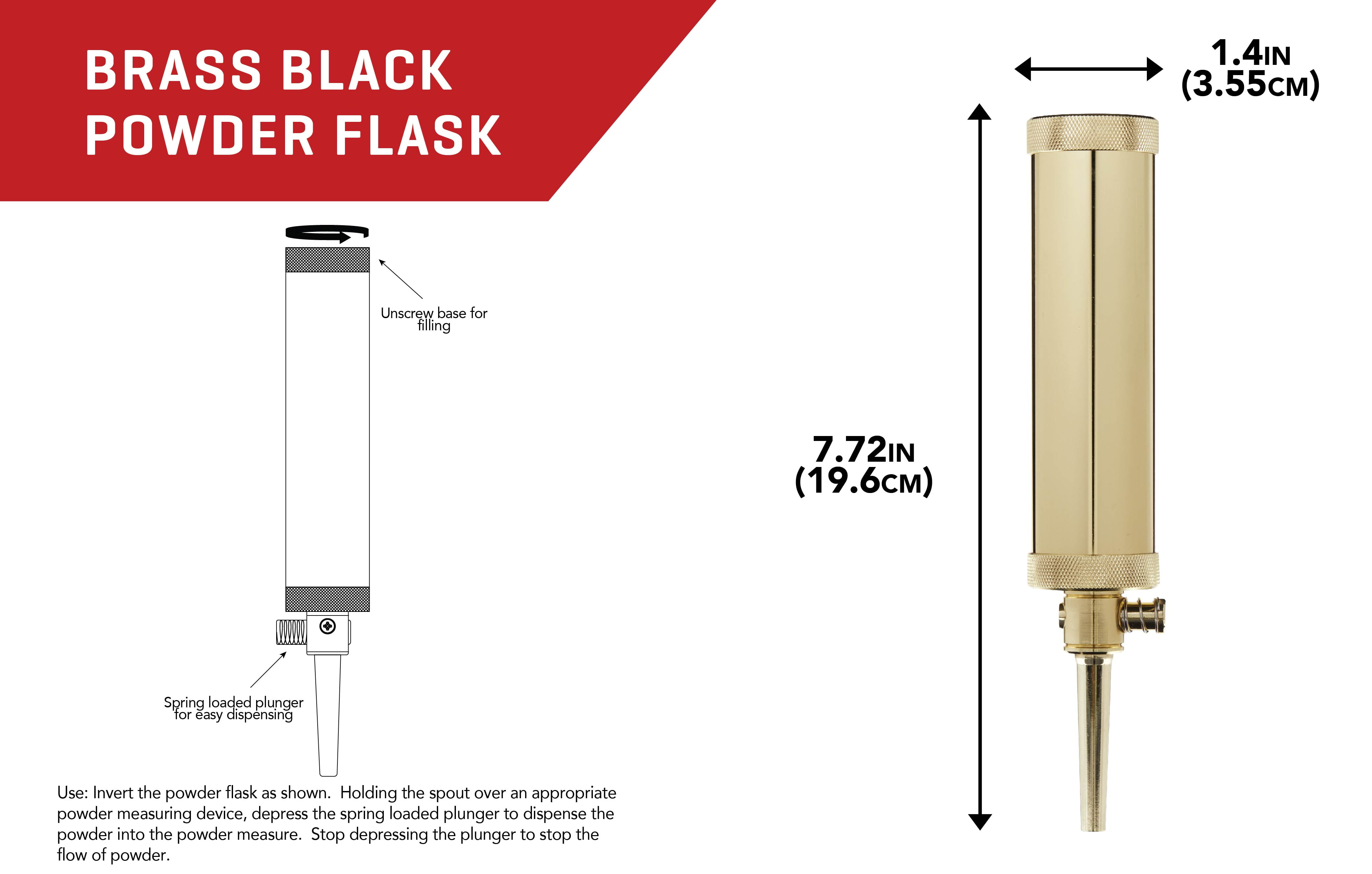 Thunder Cloud Brass Flask Muzzleloader, 30-Grain Spout, Gold/Brass