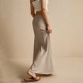 thumbnail image 5 of Linen Maxi Skirts for Women Trendy Summer Comfy Drawstring Waist A Line Skirts Cute Vacation Boho Long Flowy Skirts Beige XXL, 5 of 6