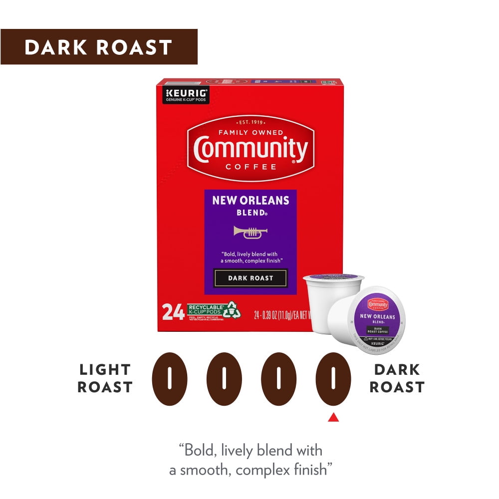Community Coffee New Orleans Blend® Dark Roast Single Serve Keurig K-Cup Pods 24 ct Box