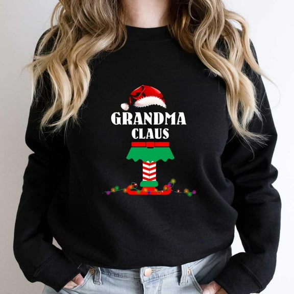 Grandma Claus Funny Christmas Matching Family Holiday Pajama Graphic SW581 Unisex Sweatshirt, Up to Size 5XL