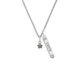 thumbnail image 2 of Delight Jewelry Silvertone Mini Starfish Two Sided Silvertone Believe Faith Prayer Hope Bar Charm Necklace, 23", 2 of 4
