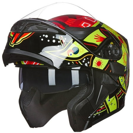 DOT Approved ILM Motorcycle Modular Flip-up Helmet Dual Visors Full Face Helmet with 6 colors& 4 sizes Available
